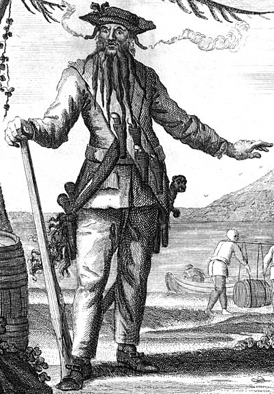 Blackbeard portrait engraving, 1736