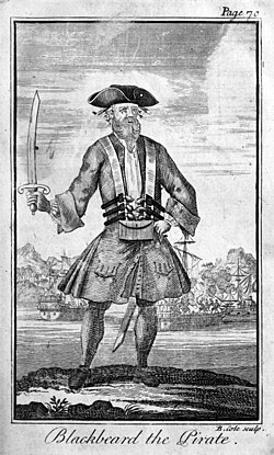 Blackbeard the Pirate, 1724 depiction
