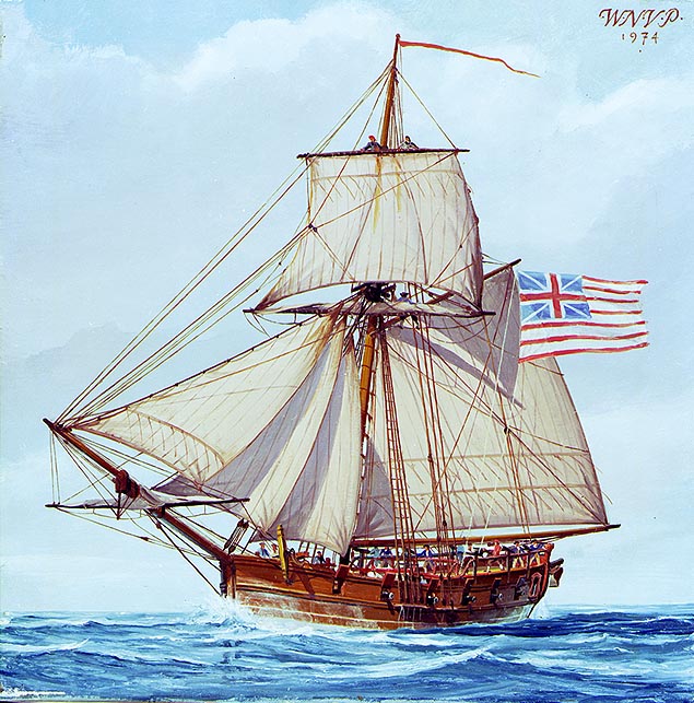 Historical sloop similar to Calico Jack's Ranger