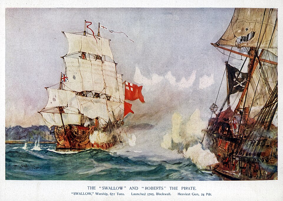 Battle of Cape Lopez — Royal Fortune defeated by HMS Swallow